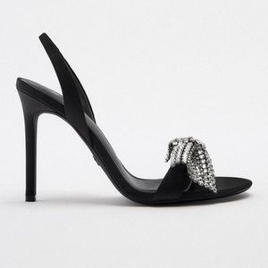 Zara Bow Rhinestone High Heel Sandal